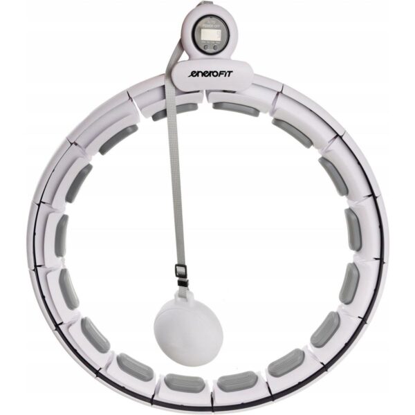 HULA HOP Z MASAŻEREM OBCIĄŻENIEM I LICZNIKIEM BIAŁO SZARY ENERO FIT