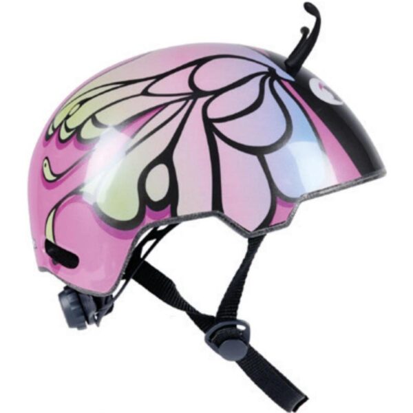 KASK ROWEROWY DZIECIĘCY REGULOWANY NO FEAR R. (48-52CM) MOTYL RÓŻOWY
