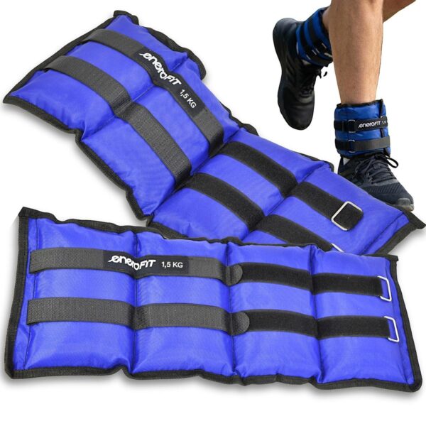 OBCIĄŻENIE NA PRZEGUBY NIEBIESKIE 3KG (2x1,5KG) ENERO FIT